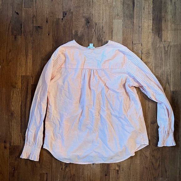 Sundance smocked front striped blouse - Picture 6 of 7